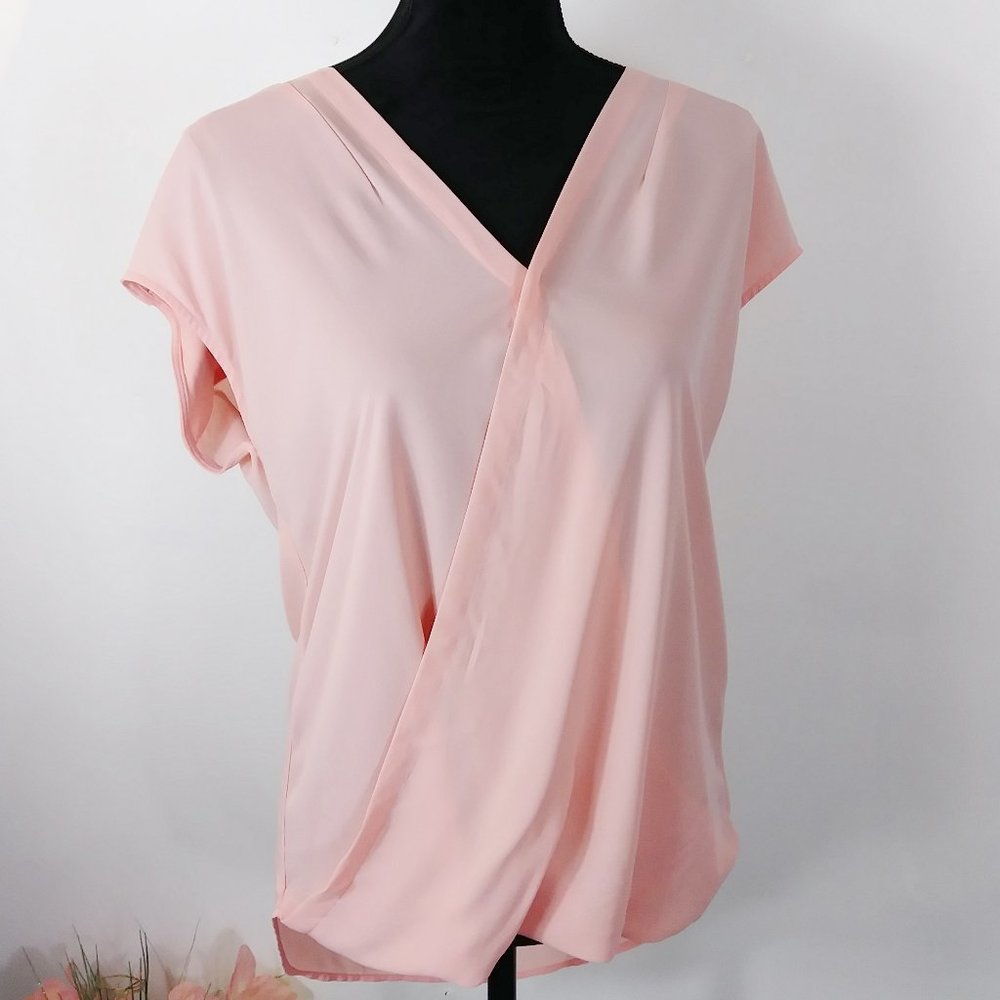 Soho peach colored v neck draped front size M